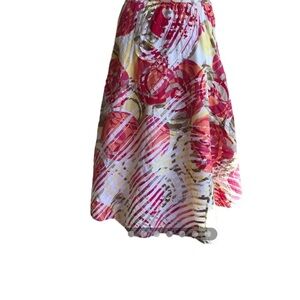 Chicos Skirt Sz 0/Reg S Multicolor Abstract Knee Length Lined Cotton Side Zip